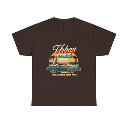 T-shirt con scritta"Urbanstride timeless style ocean drive "