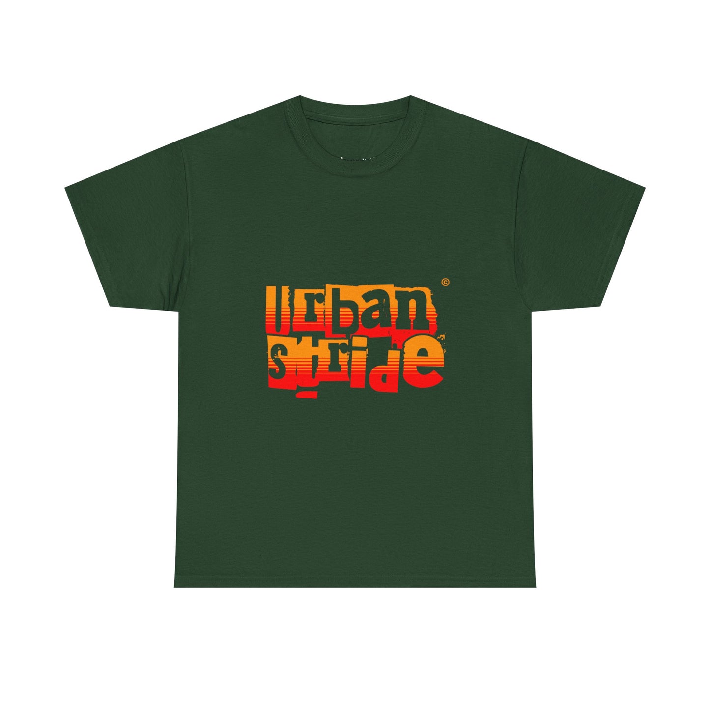 T-shirt con scritta "Urban Stride" sfumata arancio-rosso
