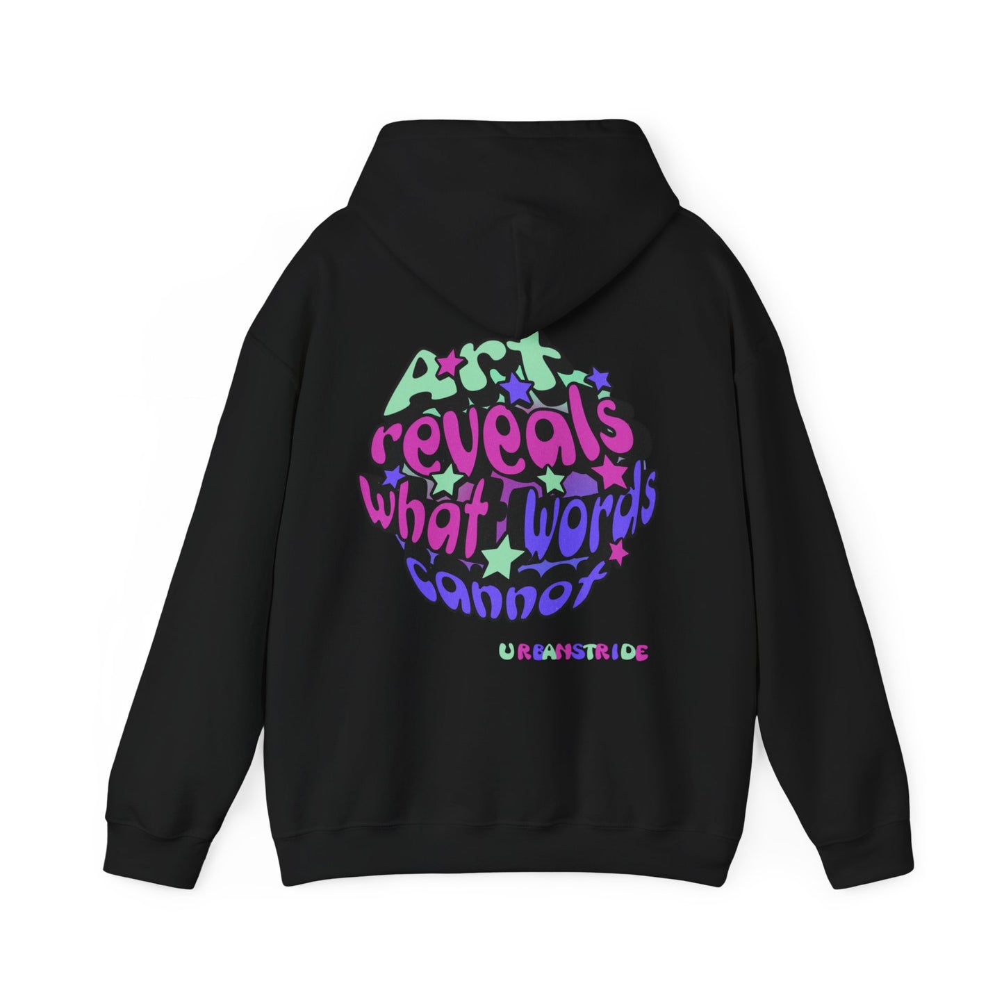 Felpa con scritta "Art reveals what words cannot"