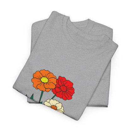 T-shirt con rappresentazione di fiori e scritta "Urbanstride"