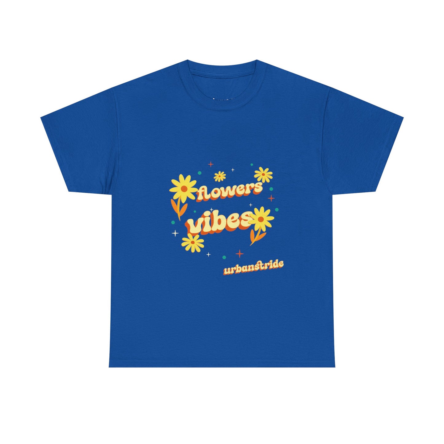 T-shirt con scritta "Flowers vibes"