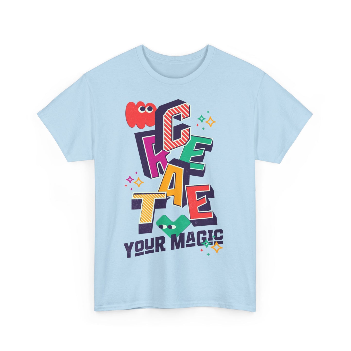 T-shirt con scritta "Create your magic"