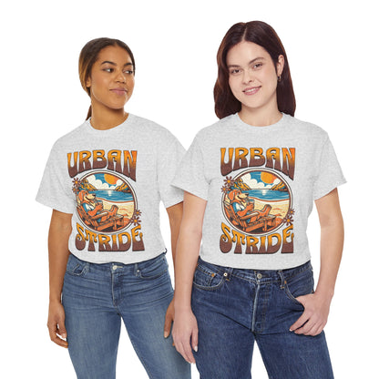 T-shirt con scritta "Urbanstride" e cane