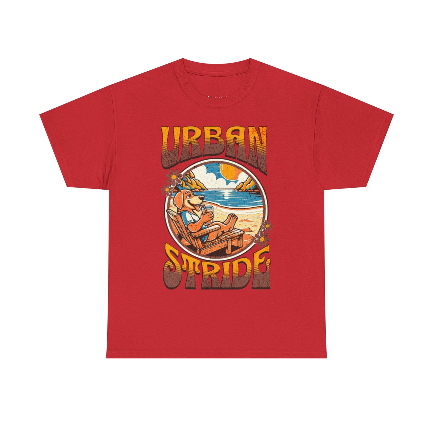 T-shirt con scritta "Urbanstride" e cane