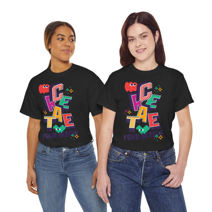 T-shirt con scritta "Create your magic"