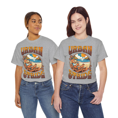 T-shirt con scritta "Urbanstride" e cane
