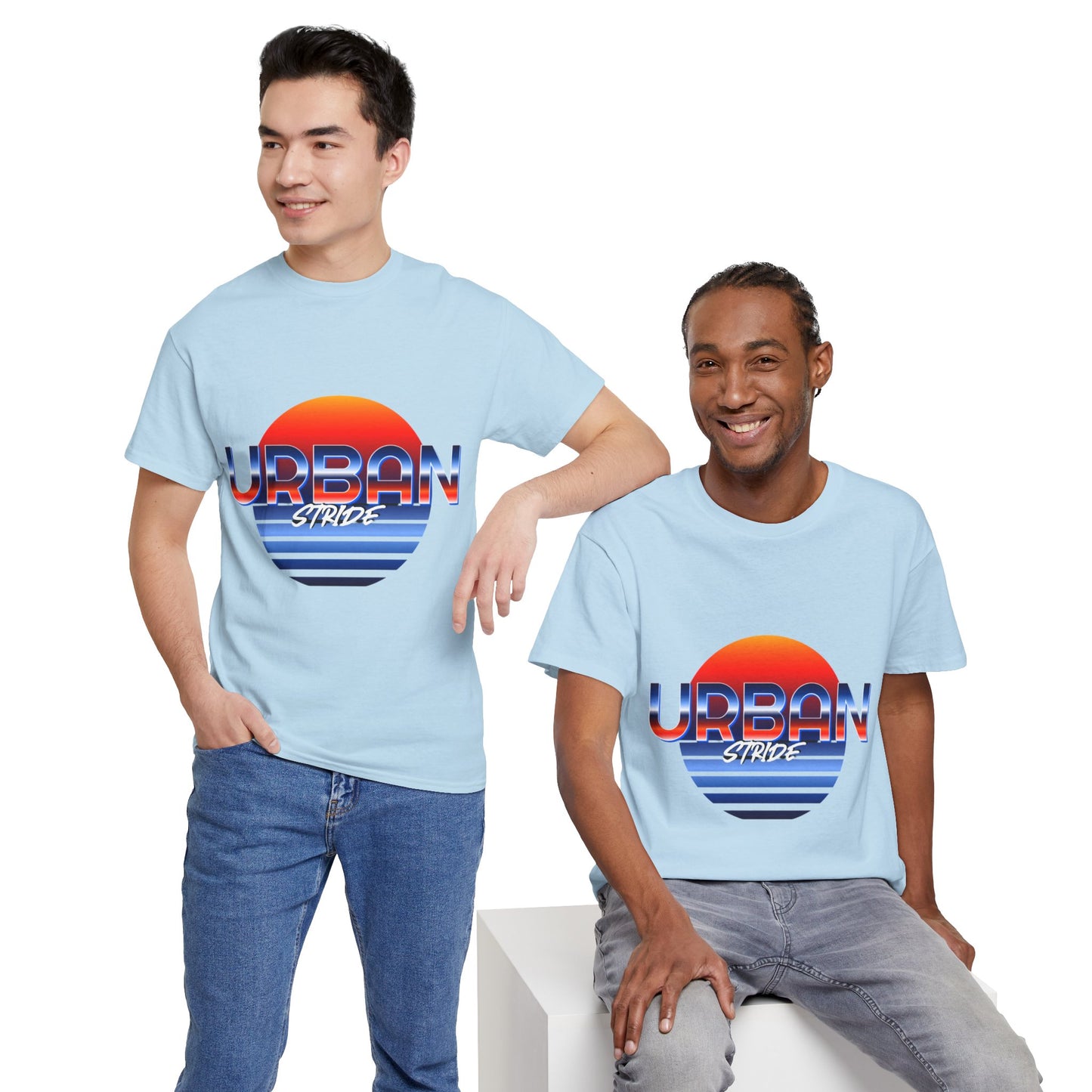 T-shirt con scritta "urbanstride" soleggiata
