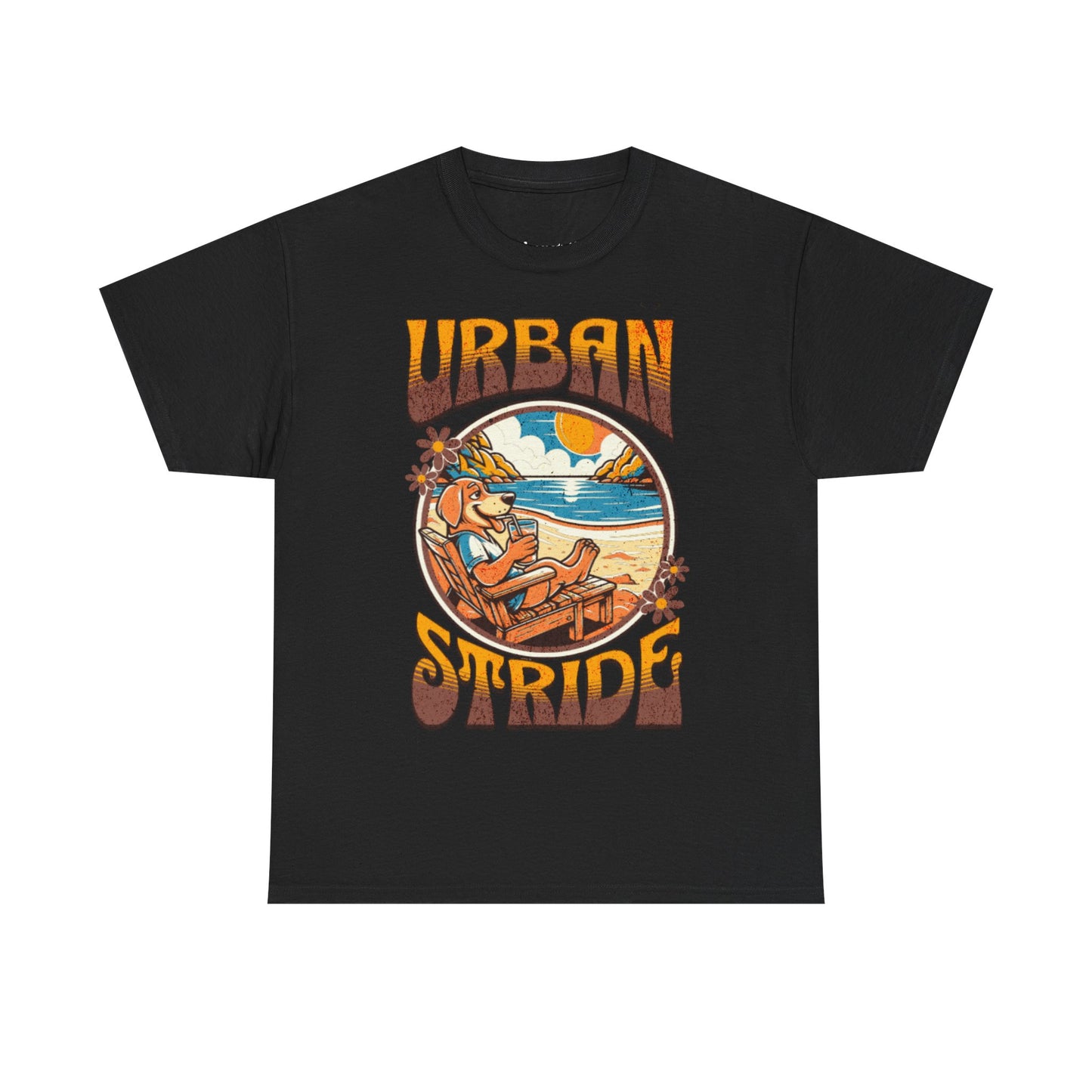T-shirt con scritta "Urbanstride" e cane