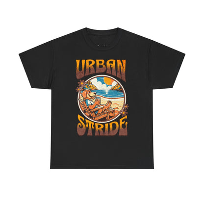 T-shirt con scritta "Urbanstride" e cane