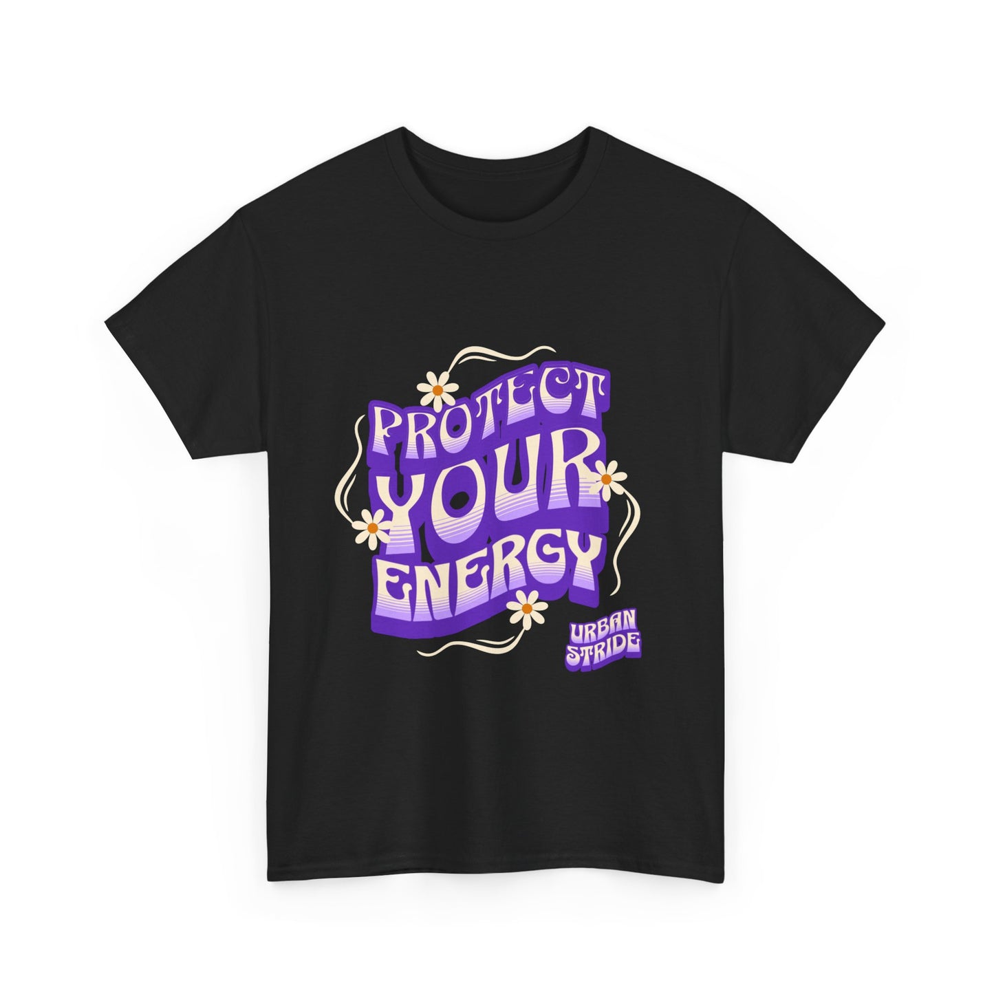 T-shirt con scritta "Protect your energy"