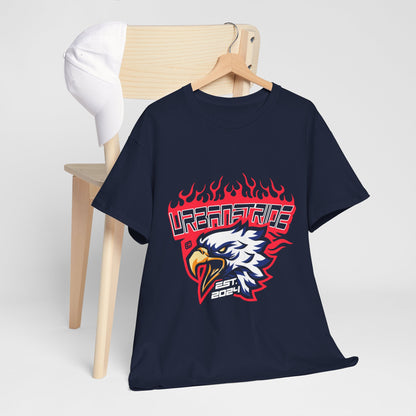 T-shirt con scritta "Urbanstride" e aquila