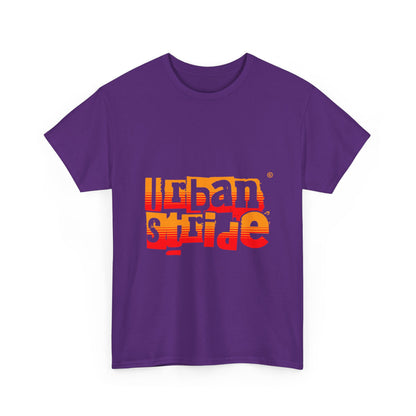 T-shirt con scritta "Urban Stride" sfumata arancio-rosso