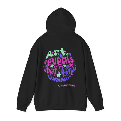 Felpa con scritta "Art reveals what words cannot"