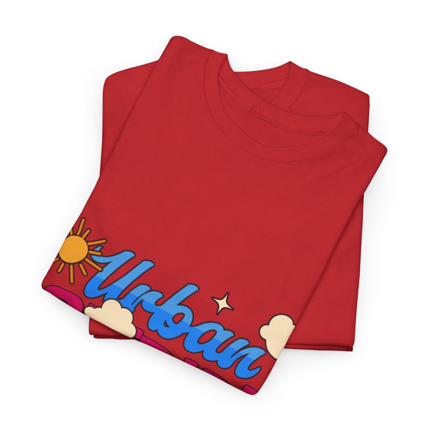 T-shirt con scritta "Urbanstride"al mare
