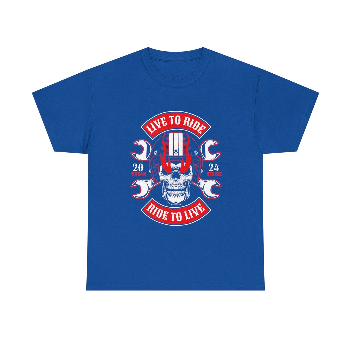 T-shirt con scritta "Live to ride ; Ride to live"