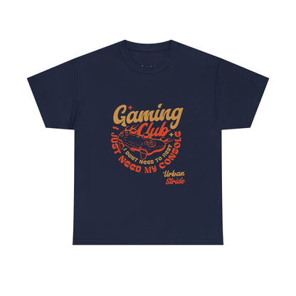 T-shirt con scritta “Gaming Club – I Just Need My Console”