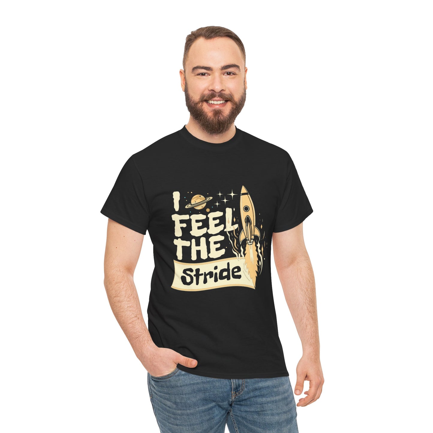 T-shirt con scritta "I feel the stride "