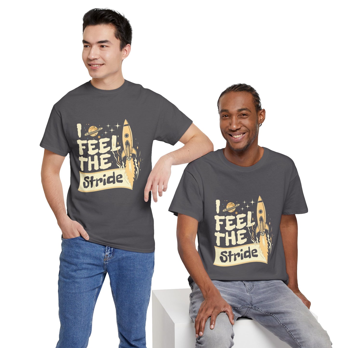 T-shirt con scritta "I feel the stride "
