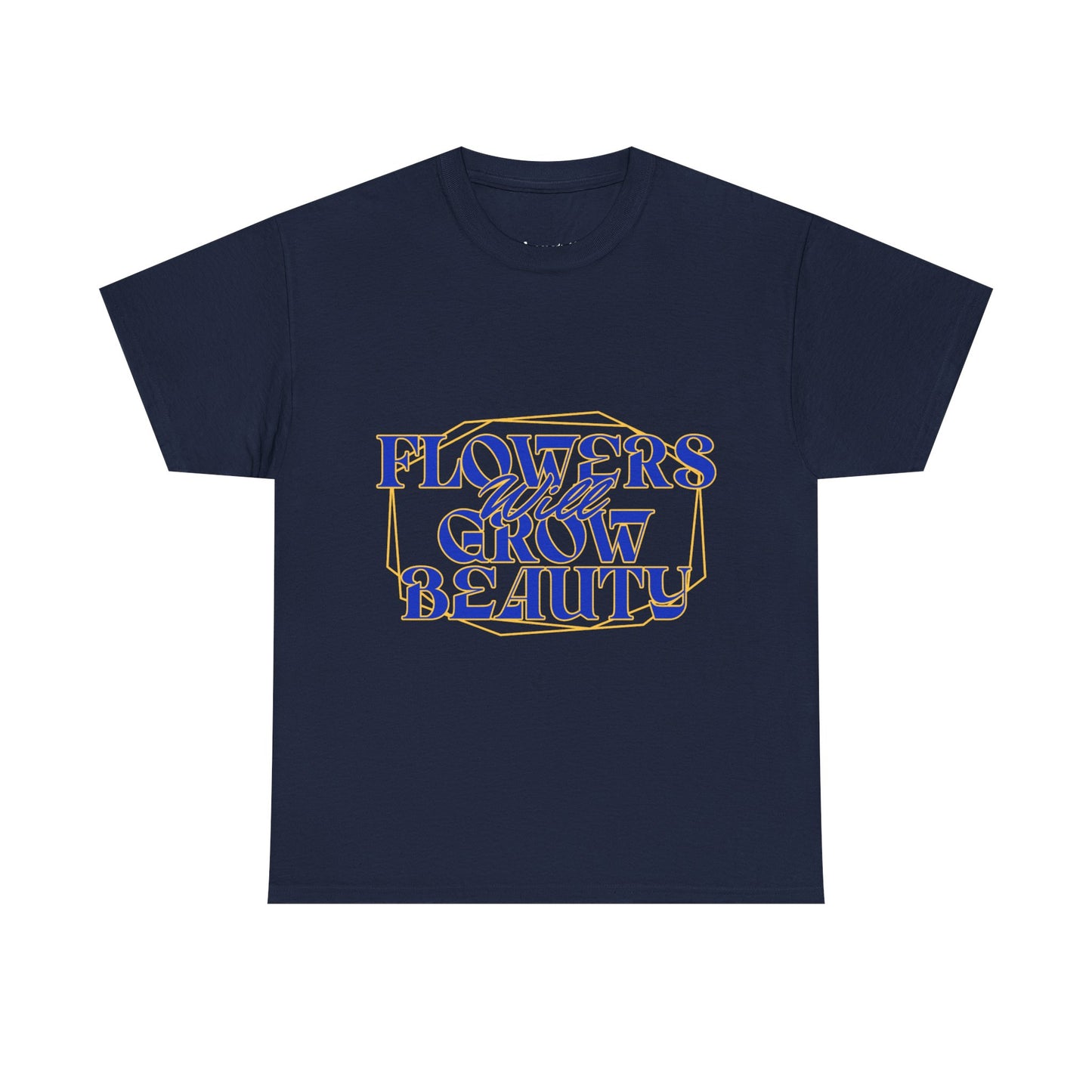 T-shirt con scritta "Flowers will growth beauty"