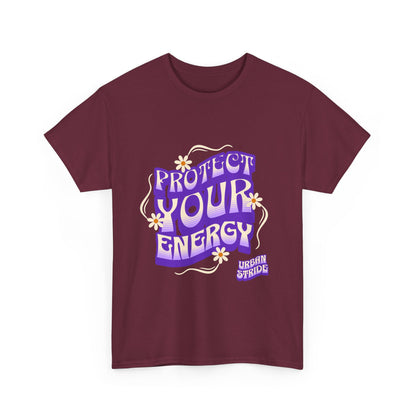 T-shirt con scritta "Protect your energy"