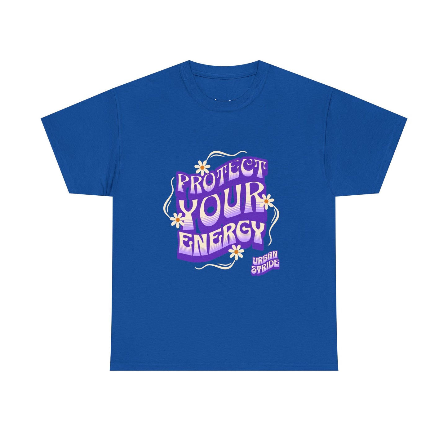 T-shirt con scritta "Protect your energy"