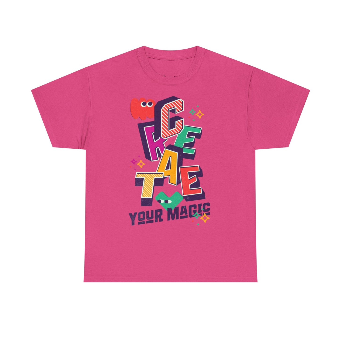 T-shirt con scritta "Create your magic"