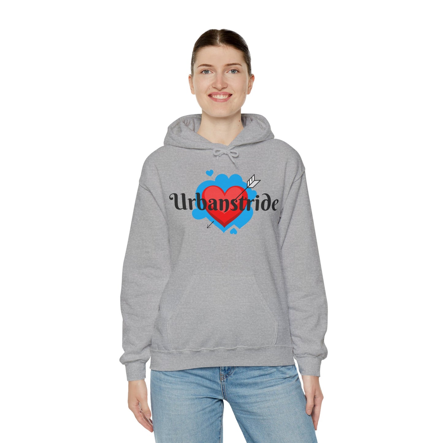 Felpa con logo "URBANSTRIDE" e cuore