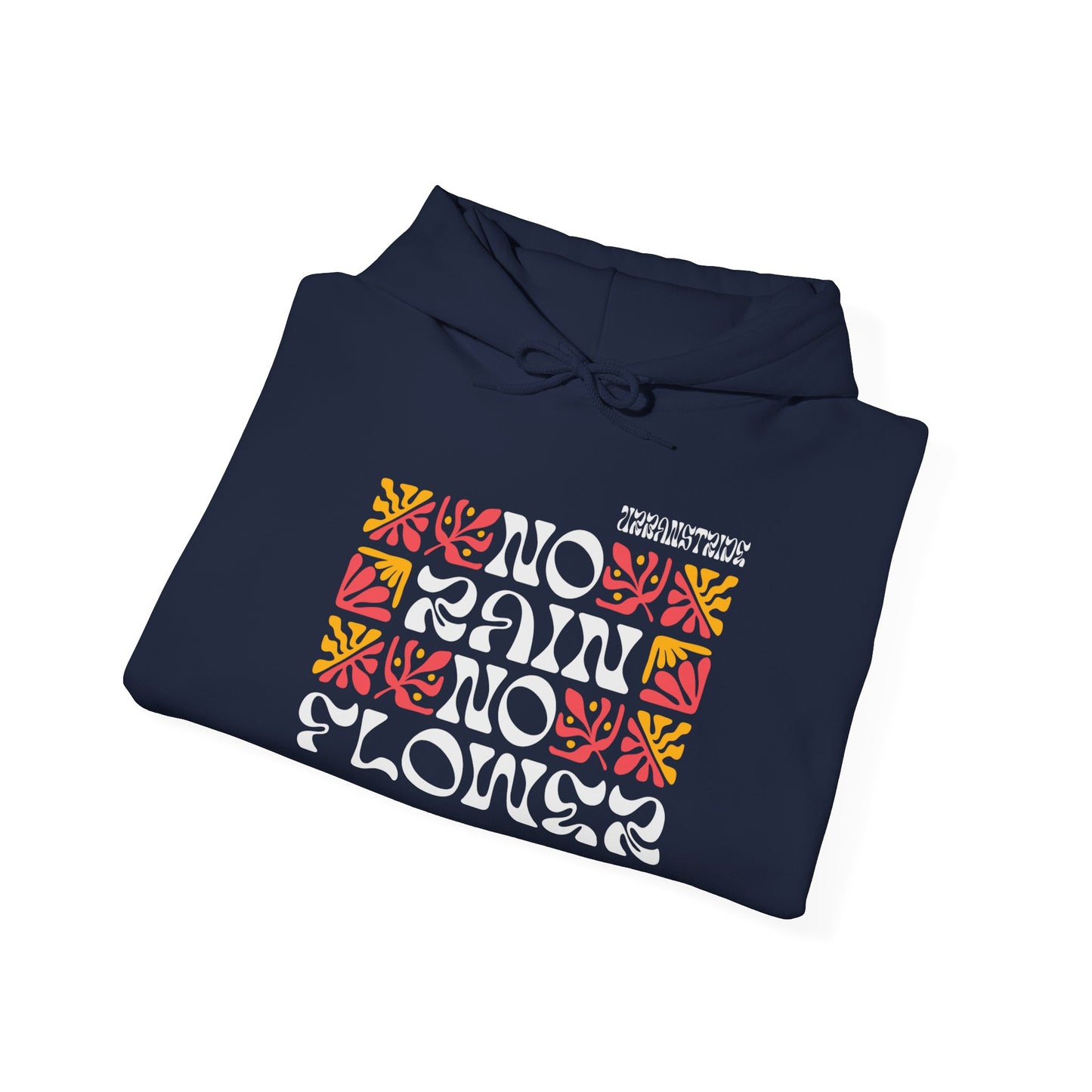 Felpa con scritta "No rain no flower"