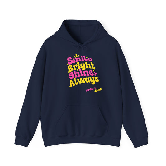 Felpa con scritta "Smile bright shine always"