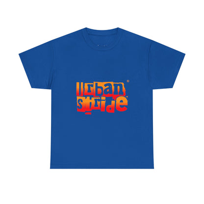T-shirt con scritta "Urban Stride" sfumata arancio-rosso