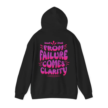 Felpa con scritta "From failure comes clarity"