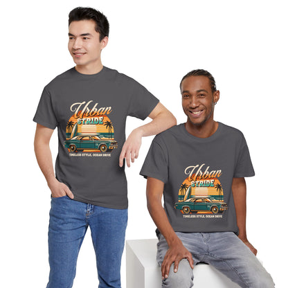 T-shirt con scritta"Urbanstride timeless style ocean drive "