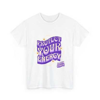 T-shirt con scritta "Protect your energy"