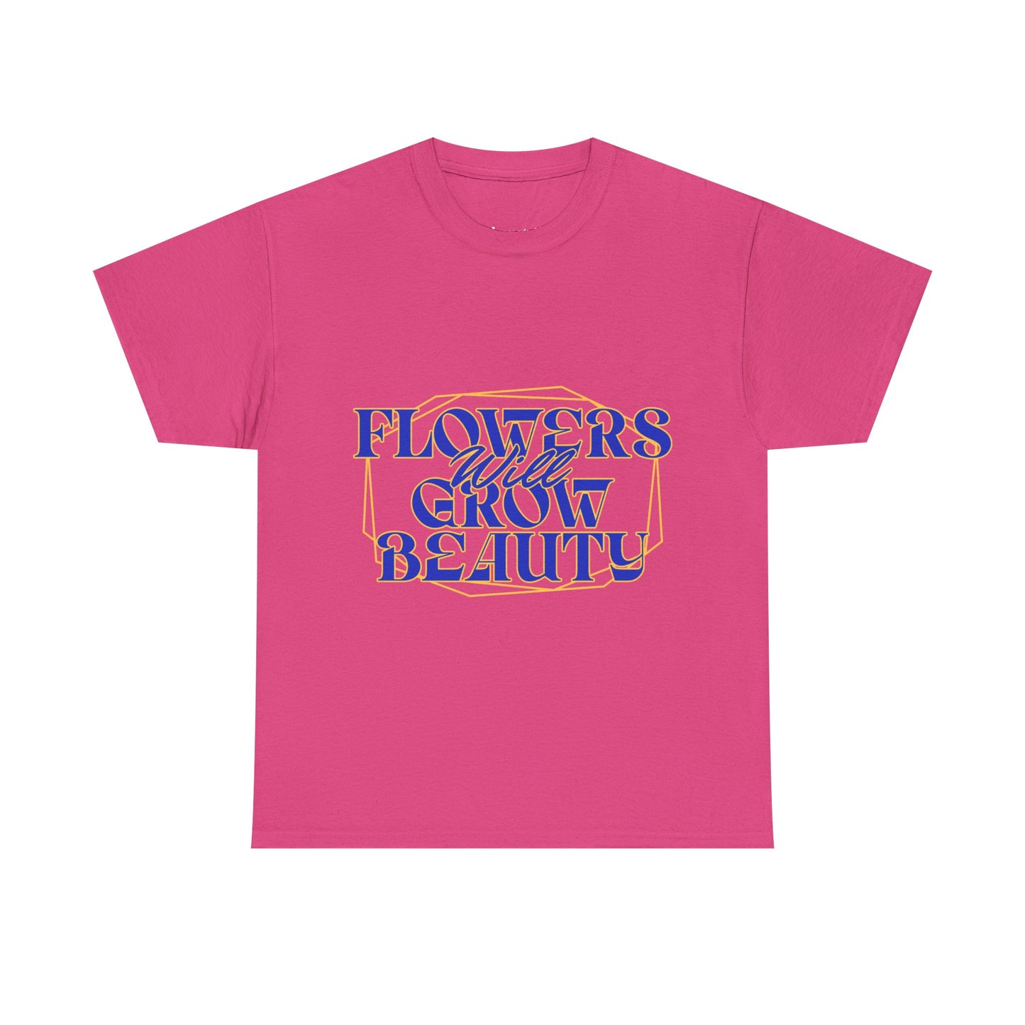 T-shirt con scritta "Flowers will growth beauty"