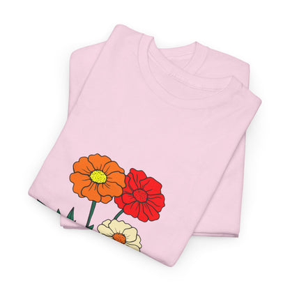 T-shirt con rappresentazione di fiori e scritta "Urbanstride"